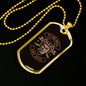 Hell And Back Biker Necklace Stainless Steel or 18k Gold Dog Tag 24"-Express Your Love Gifts