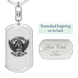 Hell Riders Biker Keychain Stainless Steel or 18k Gold Dog Tag Keyring-Express Your Love Gifts