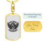 Hell Riders Biker Keychain Stainless Steel or 18k Gold Dog Tag Keyring-Express Your Love Gifts