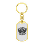 Hell Riders Biker Keychain Stainless Steel or 18k Gold Dog Tag Keyring-Express Your Love Gifts