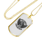 Hell Riders Biker Necklace Stainless Steel or 18k Gold Dog Tag 24"-Express Your Love Gifts