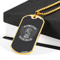 Hell Riders Wild And Free Biker Necklace Stainless Steel or 18k Gold Dog Tag 24"-Express Your Love Gifts