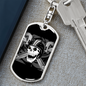 Helmet Skull Biker Keychain Stainless Steel or 18k Gold Dog Tag Keyring-Express Your Love Gifts