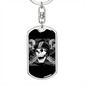 Helmet Skull Biker Keychain Stainless Steel or 18k Gold Dog Tag Keyring-Express Your Love Gifts