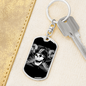 Helmet Skull Biker Keychain Stainless Steel or 18k Gold Dog Tag Keyring-Express Your Love Gifts