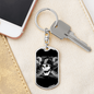 Helmet Skull Biker Keychain Stainless Steel or 18k Gold Dog Tag Keyring-Express Your Love Gifts