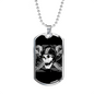 Helmet Skull Biker Necklace Stainless Steel or 18k Gold Dog Tag 24"-Express Your Love Gifts