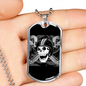 Helmet Skull Biker Necklace Stainless Steel or 18k Gold Dog Tag 24"-Express Your Love Gifts