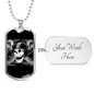 Helmet Skull Biker Necklace Stainless Steel or 18k Gold Dog Tag 24"-Express Your Love Gifts