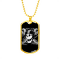 Helmet Skull Biker Necklace Stainless Steel or 18k Gold Dog Tag 24"-Express Your Love Gifts
