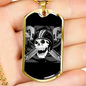 Helmet Skull Biker Necklace Stainless Steel or 18k Gold Dog Tag 24"-Express Your Love Gifts