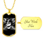 Helmet Skull Biker Necklace Stainless Steel or 18k Gold Dog Tag 24"-Express Your Love Gifts