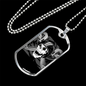 Helmet Skull Biker Necklace Stainless Steel or 18k Gold Dog Tag 24"-Express Your Love Gifts