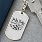 Help Comes From God Keychain Stainless Steel or 18k Gold Dog Tag Keyring-Express Your Love Gifts