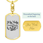 Help Comes From God Keychain Stainless Steel or 18k Gold Dog Tag Keyring-Express Your Love Gifts