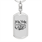 Help Comes From God Keychain Stainless Steel or 18k Gold Dog Tag Keyring-Express Your Love Gifts