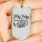 Help Comes From God Necklace Stainless Steel or 18k Gold Dog Tag 24" Chain-Express Your Love Gifts