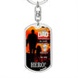 Hero Dog Tag Pendant Keychain Stainless Steel or 18k Gold-Express Your Love Gifts