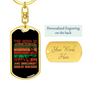 Hero Obscurest Of Men Firefighter Keychain Stainless Steel or 18k Gold Dog Tag Keyring-Express Your Love Gifts