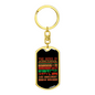 Hero Obscurest Of Men Firefighter Keychain Stainless Steel or 18k Gold Dog Tag Keyring-Express Your Love Gifts