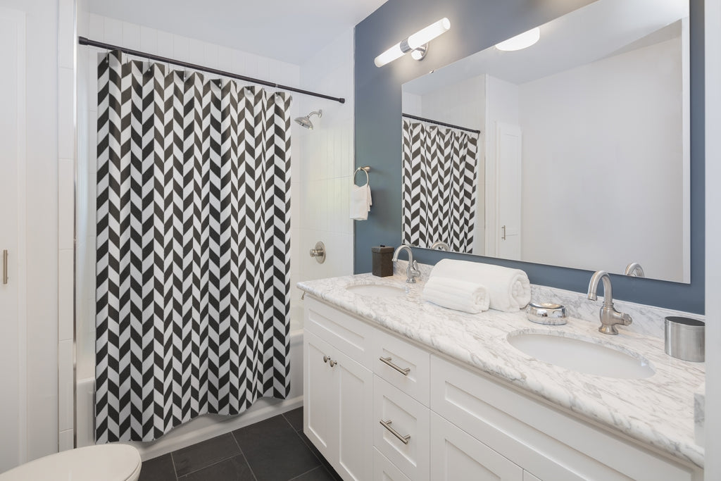 Herringbone Seamless Pattern Stylish Design 71" x 74" Elegant Waterproof Shower Curtain for a Spa-like Bathroom Paradise Exceptional Craftsmanship-Express Your Love Gifts