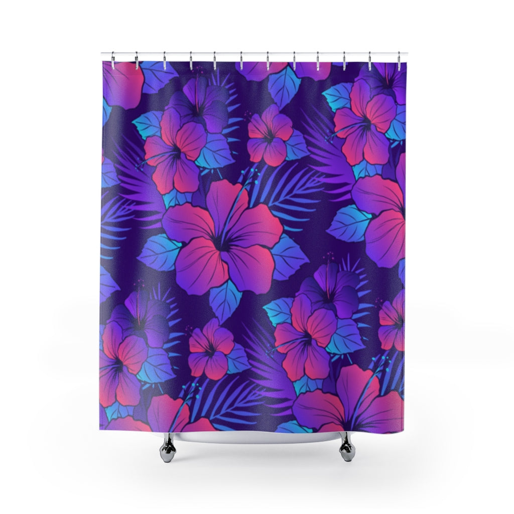 Hibiscus Flower Stylish Design 71" x 74" Elegant Waterproof Shower Curtain for a Spa-like Bathroom Paradise Exceptional Craftsmanship-Express Your Love Gifts