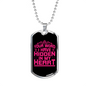 Hidden In My Heart Necklace Stainless Steel or 18k Gold Dog Tag 24" Chain-Express Your Love Gifts