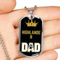 Highlander Cat Dad Necklace Stainless Steel or 18k Gold Dog Tag 24" Chain-Express Your Love Gifts