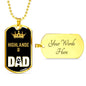 Highlander Cat Dad Necklace Stainless Steel or 18k Gold Dog Tag 24" Chain-Express Your Love Gifts