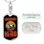 Highway Hero Swivel Trucker Keychain Dog Tag Stainless Steel or 18k Gold-Express Your Love Gifts