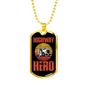 Highway Hero Trucker Dog Tag Stainless Steel or 18k Gold 24" Chain-Express Your Love Gifts