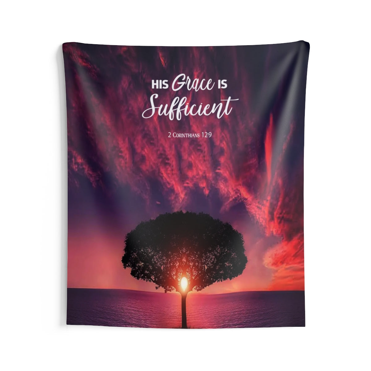 His Grace is Sufficient Indoor Wall Tapestries-Express Your Love Gifts