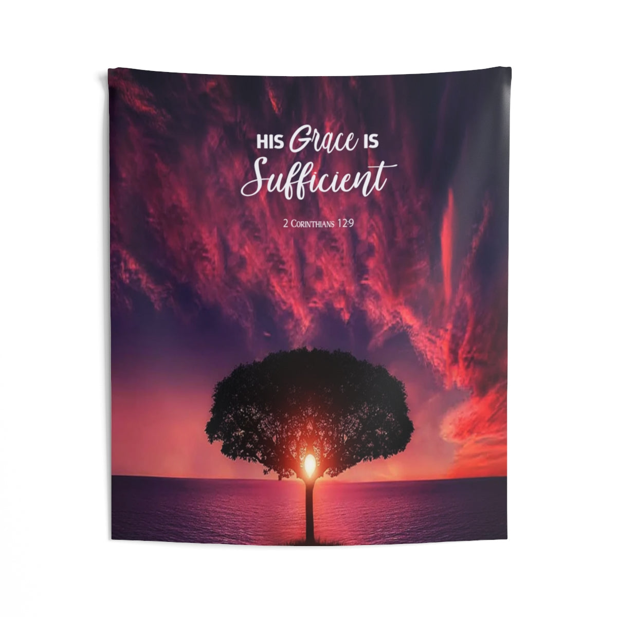 His Grace is Sufficient Indoor Wall Tapestries-Express Your Love Gifts