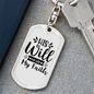 His Will His Way Christian Keychain Stainless Steel or 18k Gold Dog Tag Keyring-Express Your Love Gifts