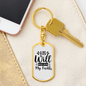 His Will His Way Christian Keychain Stainless Steel or 18k Gold Dog Tag Keyring-Express Your Love Gifts