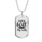 His Will His Way Necklace Stainless Steel or 18k Gold Dog Tag 24" Chain-Express Your Love Gifts