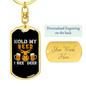 Hold My Beer Hunter'S Keychain Gift Stainless Steel or 18k Gold Dog Tag Keyring-Express Your Love Gifts