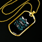 Home Is Where My Dog Is Blue Necklace Stainless Steel or 18k Gold Dog Tag 24" Chain-Express Your Love Gifts