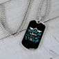Home Is Where My Dog Is Blue Necklace Stainless Steel or 18k Gold Dog Tag 24" Chain-Express Your Love Gifts