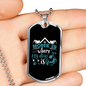 Home Is Where My Dog Is Blue Necklace Stainless Steel or 18k Gold Dog Tag 24" Chain-Express Your Love Gifts