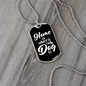 Home Is Where My Dog Is Plain White Necklace Stainless Steel or 18k Gold Dog Tag 24" Chain-Express Your Love Gifts