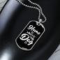 Home Is Where My Dog Is Plain White Necklace Stainless Steel or 18k Gold Dog Tag 24" Chain-Express Your Love Gifts