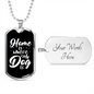 Home Is Where My Dog Is Plain White Necklace Stainless Steel or 18k Gold Dog Tag 24" Chain-Express Your Love Gifts