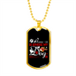 Home Is Where My Dog Is Red Necklace Stainless Steel or 18k Gold Dog Tag 24" Chain-Express Your Love Gifts