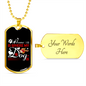 Home Is Where My Dog Is Red Necklace Stainless Steel or 18k Gold Dog Tag 24" Chain-Express Your Love Gifts