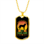 Home is Where My Dogs Are Yellow Necklace Stainless Steel or 18k Gold Dog Tag 24" Chain-Express Your Love Gifts