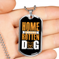 Home of a Spoiled Rotten Dog Necklace Stainless Steel or 18k Gold Dog Tag 24" Chain-Express Your Love Gifts