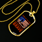 Home of the Brave Necklace Stainless Steel or 18k Gold Dog Tag 24" Chain-Express Your Love Gifts