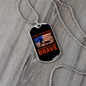 Home of the Brave Necklace Stainless Steel or 18k Gold Dog Tag 24" Chain-Express Your Love Gifts