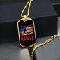 Home of the Brave Necklace Stainless Steel or 18k Gold Dog Tag 24" Chain-Express Your Love Gifts